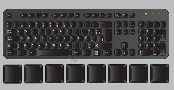 灰色背景的黑计算机键图片
