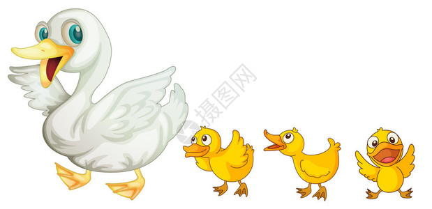萨帕托斯鸭妈和她的小鸭子的插图插画
