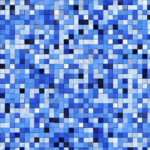不同色调的蓝色瓷砖马赛克图片