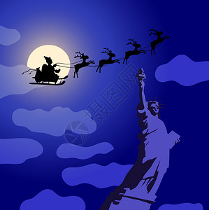 以驯鹿飞越美洲的圣诞老人为矢图片