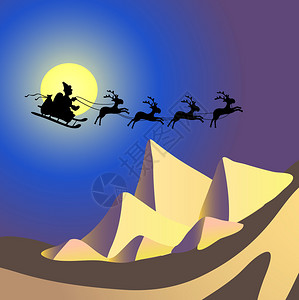 以驯鹿飞越埃及的圣诞老图片