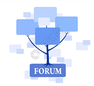 网站或网站的蓝色论坛树背景图片