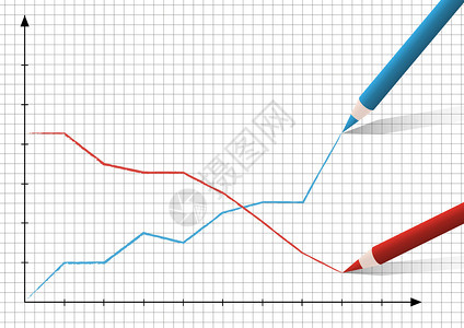 绘制图形的两支彩色铅笔图片
