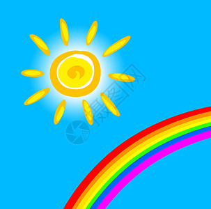 太阳和彩虹背景图片