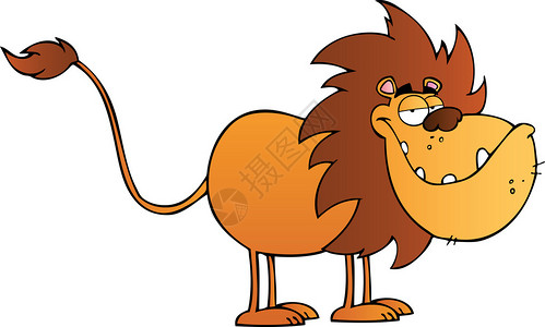 有趣的狮子卡通人物图片