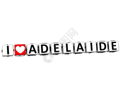 堪培拉3DI爱Adelaide按钮点击这里插画