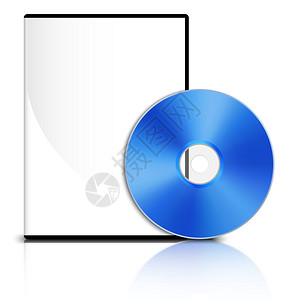 带有空白封面和闪亮蓝光DVD光盘的D图片