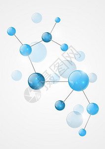 含有蓝色分子的抽象光滑背景图片