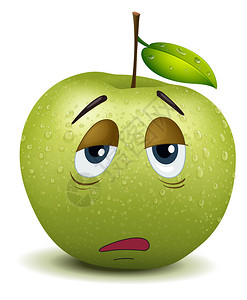 阿布里尔白色上沉闷的苹果笑脸插图插画