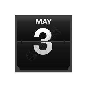 带有计数器日历的插图5月3日图片