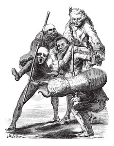 西卢赫特斯Goya风格的启发插画