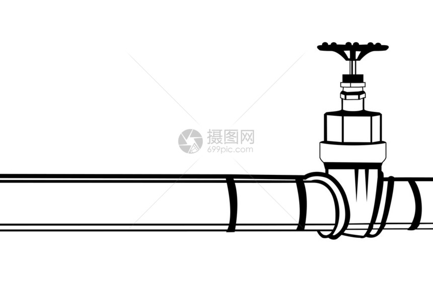 工业管道和气体阀门矢量图图片