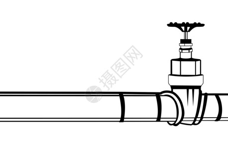 工业管道和气体阀门矢量图图片