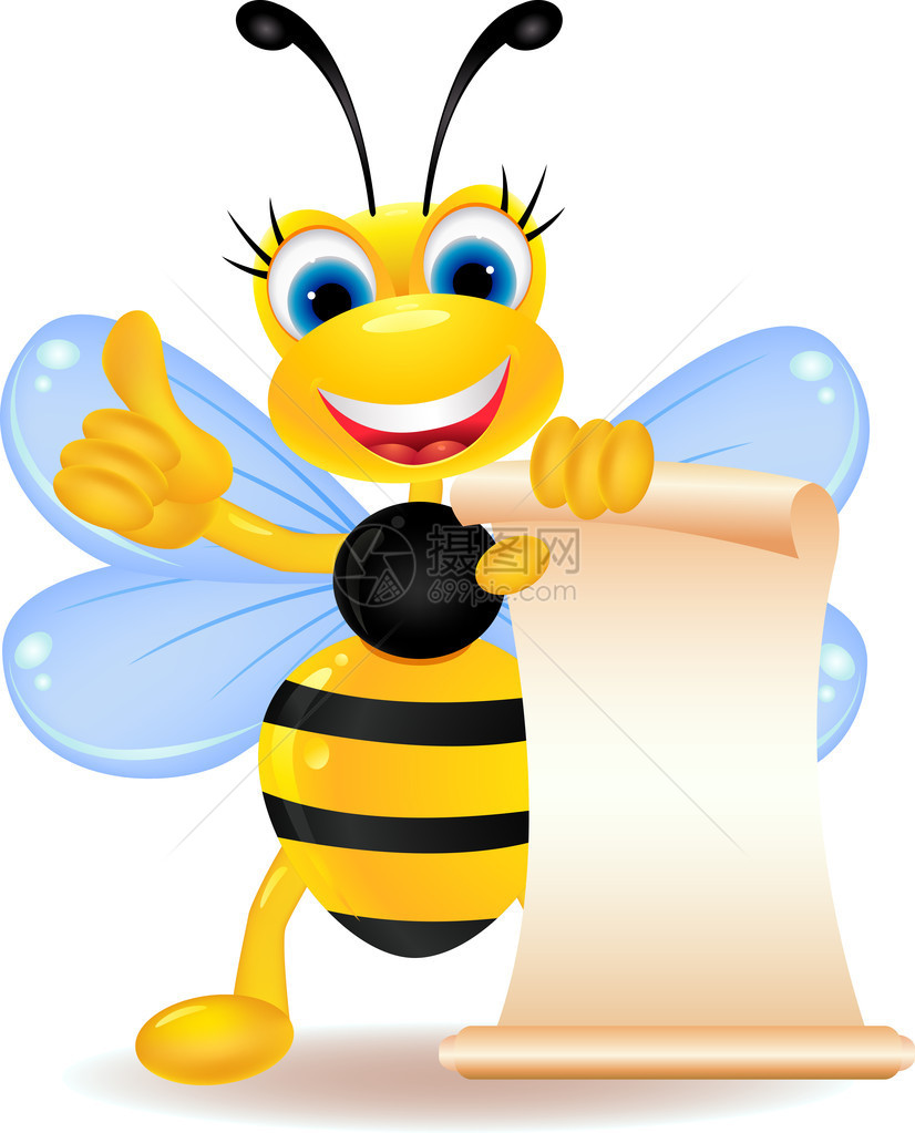 带空白符号的快乐蜜蜂图片