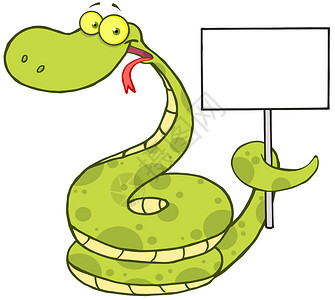 举着空白牌子的快乐蛇卡通人物图片