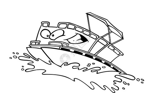 浮桥卡通庞松船插画