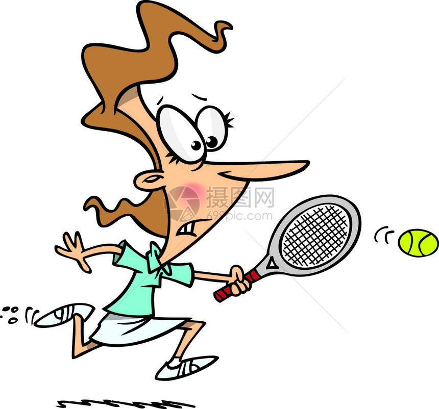 打网球的卡通女人图片