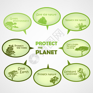 一组保护地球绿色文图片