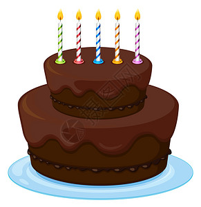 白色背景上的生日蛋糕插图Name图片