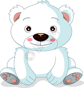 可爱的北极熊卡通矢量插画图片