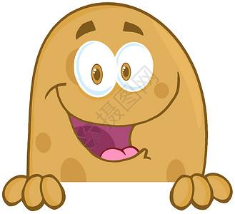 快乐的马铃薯卡通玛斯科特字符图片