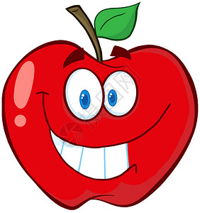 快乐红苹果卡通吉祥物图片