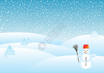 雪中的雪景前景中的雪人图片