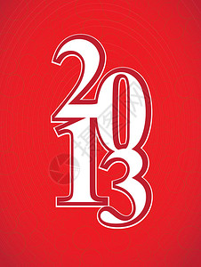 新年2013年在红背景图片