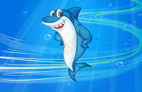 水下鲨鱼的插图图片