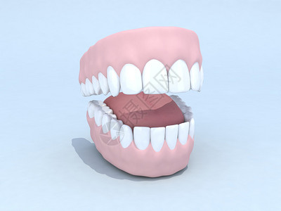 乌拉迪开放式假牙3d插图设计图片
