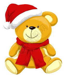 圣诞泰迪熊带圣诞礼背景图片