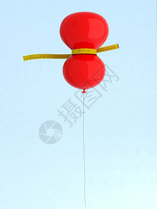 肠外营养红色气球有测量仪表的红气插画