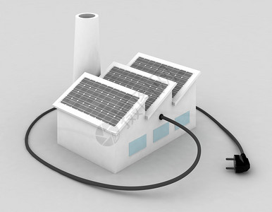 索拉里有太阳能电池板和电塞的工插画