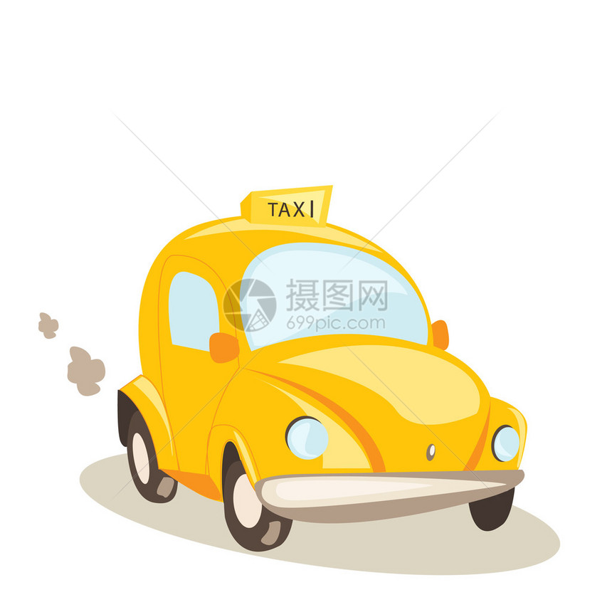 黄色出租车矢量图图片
