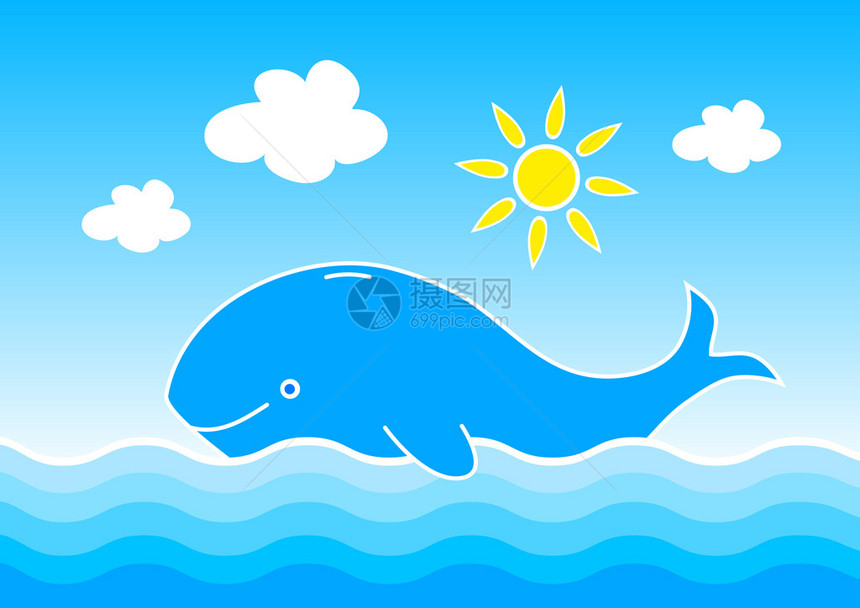 蓝海中的鲸鱼图片