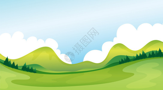 绿色景观的插图图片