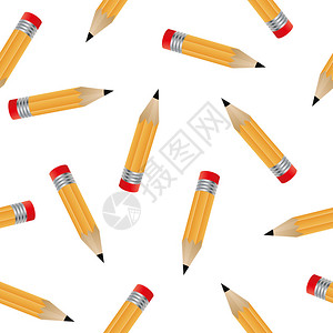 铅笔无缝图案的插图图片