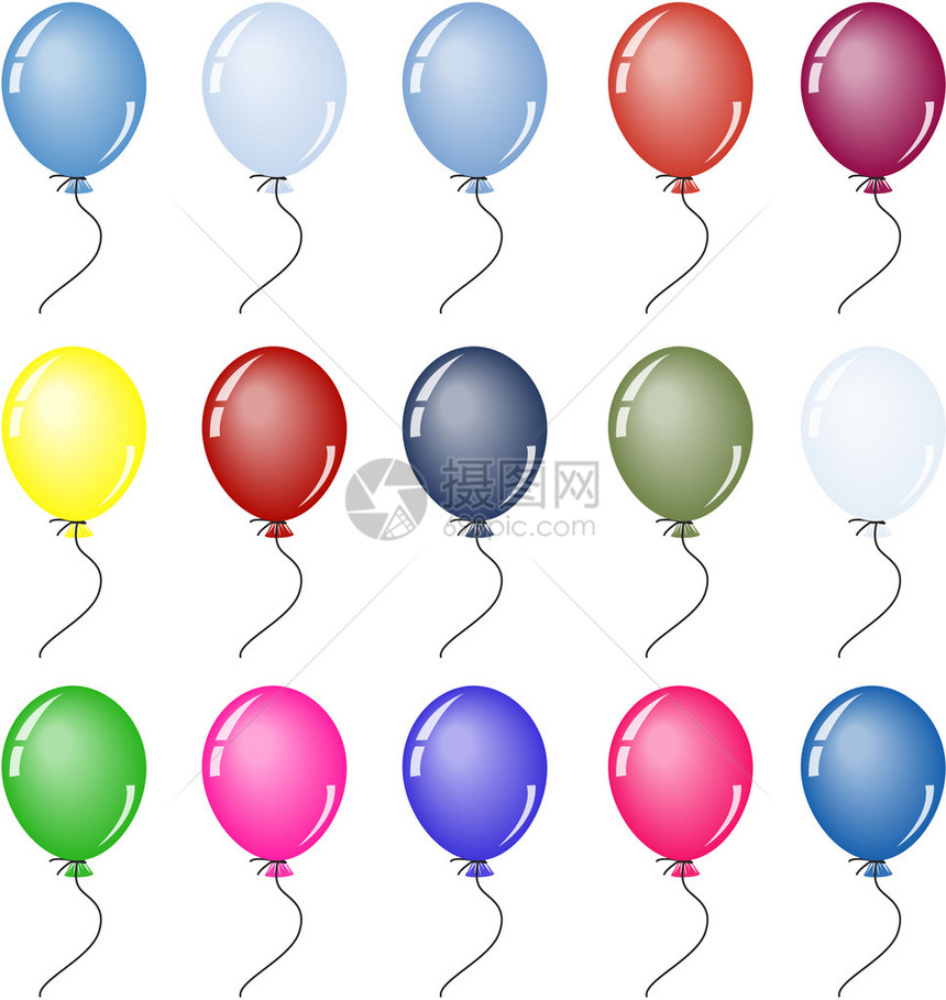 各种颜色的派对气球图片