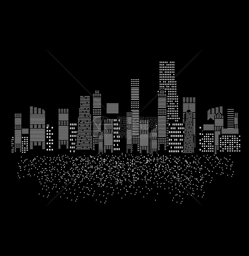 城市剪影的向量例证图片