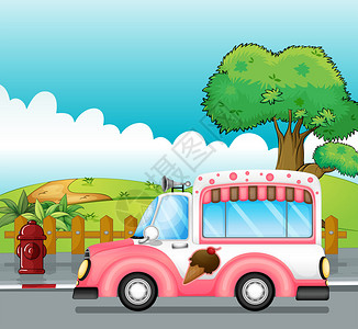 斯特雷冰淇淋车的插图插画