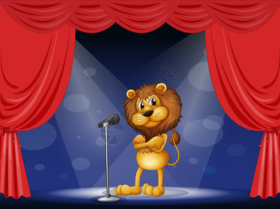 展示一头狮子在舞台图片