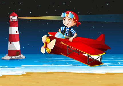 瓦尔帕罗拉说明在沙滩上一架飞机插画