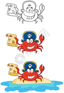 螃蟹快乐厨师卡通马斯科特图片