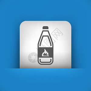 用易燃液体描绘瓶装的单一蓝色和灰色图高清图片