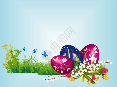 关于复活节彩蛋和鸡的复活节组成图片