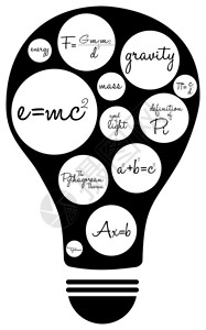 带有著名数学方程的灯泡图图片