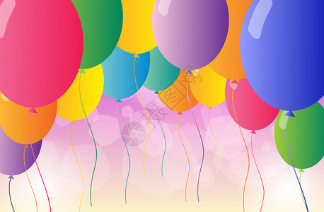 五颜六色的派对气球的插图图片