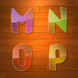 色彩多的玻璃矢量字体MN背景图片