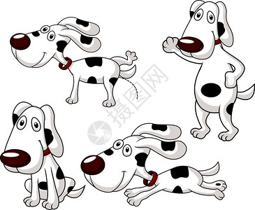 佩里维格白色孤立的可爱狗插画