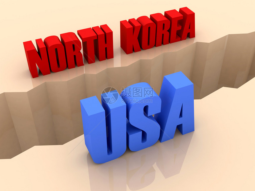 两个北韩和美国分道扬镳的分离裂缝图片